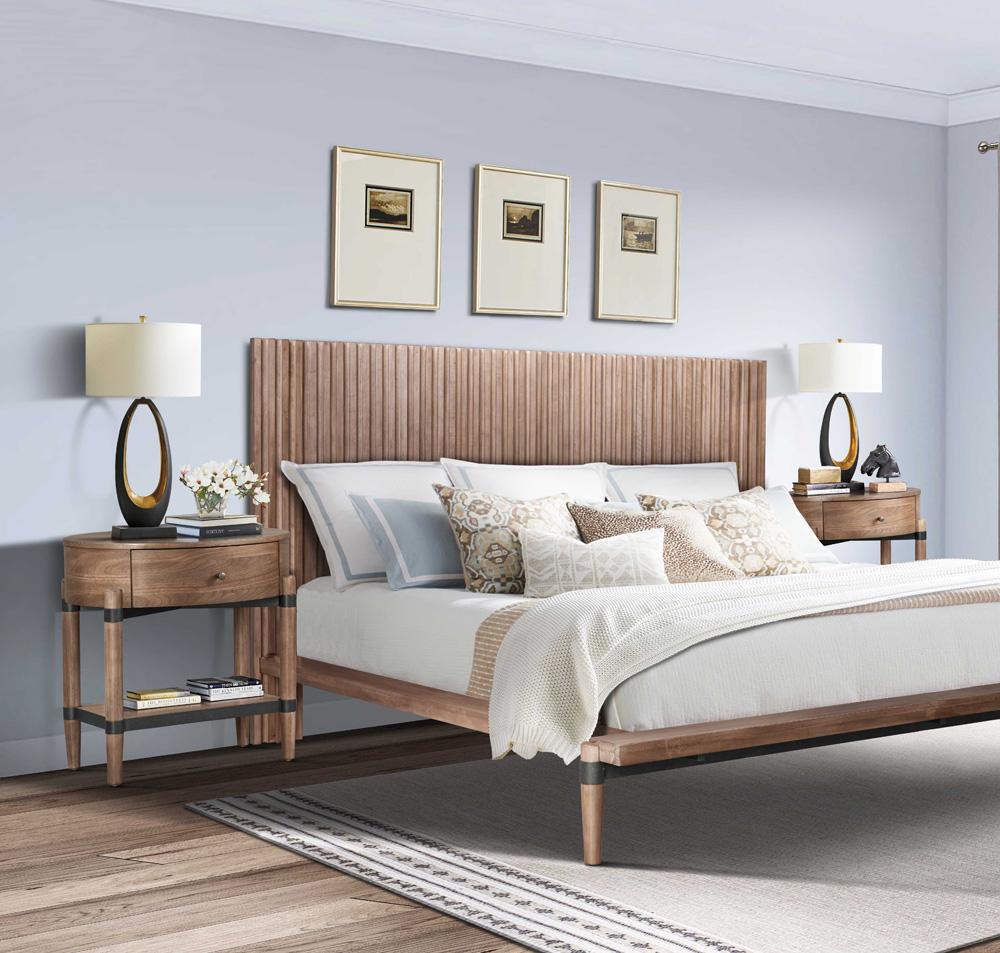 Legends Furniture - Tranquility Oval One Drawer Nightstand in Walnut - ZTRN-7015 veiw 6