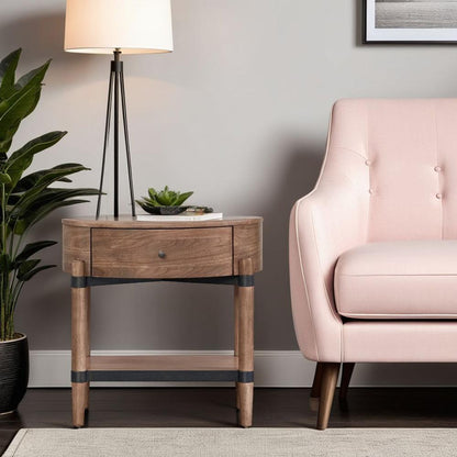 Legends Furniture - Tranquility Oval One Drawer Nightstand in Walnut - ZTRN-7015 veiw 7