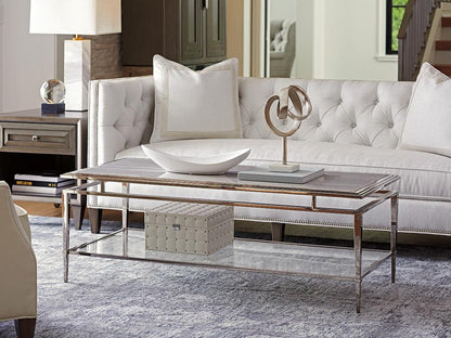 Lexington - Ariana Athene Rectangular Cocktail Table In Platinum Finish Frame And Silver White Marble Top - 732-945C veiw 2