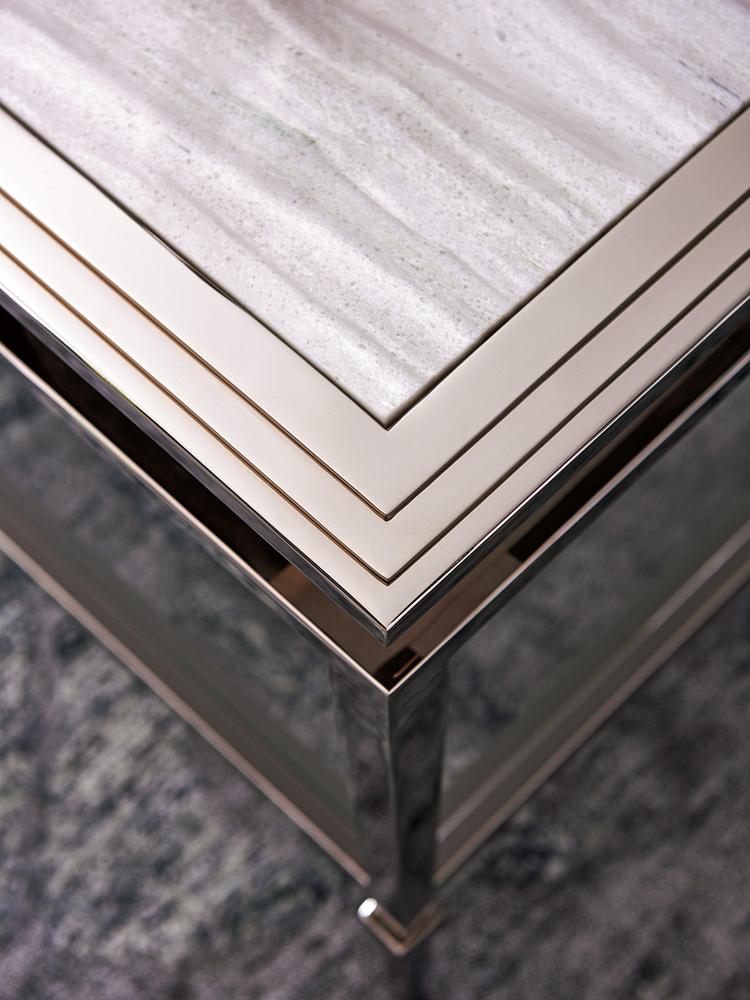Lexington - Ariana Athene Rectangular Cocktail Table In Platinum Finish Frame And Silver White Marble Top - 732-945C veiw 5