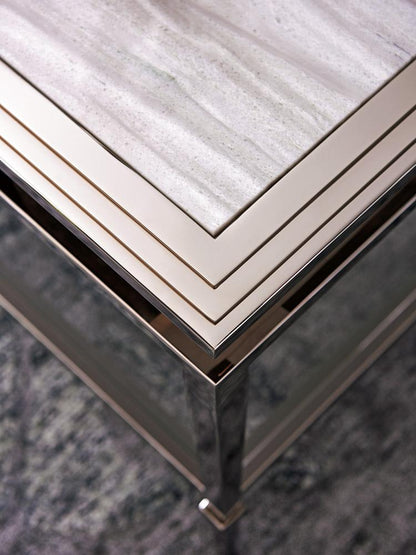 Lexington - Ariana Athene Rectangular Cocktail Table In Platinum Finish Frame And Silver White Marble Top - 732-945C veiw 5