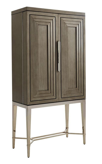 Lexington - Ariana Cheval Two Door Bar Cabinet In Platinum Finished Base And Rich Gray Finish - 732-961C veiw 1