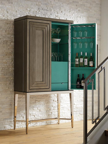 Lexington - Ariana Cheval Two Door Bar Cabinet In Platinum Finished Base And Rich Gray Finish - 732-961C veiw 3