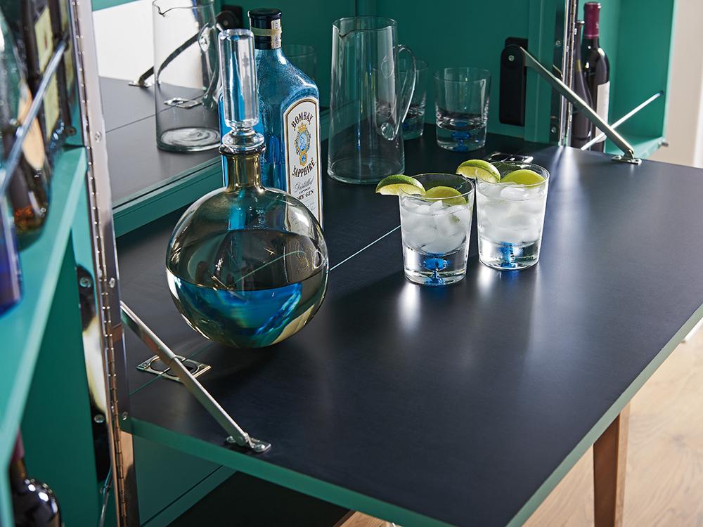 Lexington - Ariana Cheval Two Door Bar Cabinet In Platinum Finished Base And Rich Gray Finish - 732-961C veiw 8