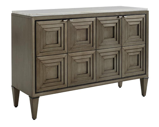 Lexington - Ariana Domaine Four Door Hall Chest In Rich Gray Finish With Silver White Marble Top - 732-972 veiw 1