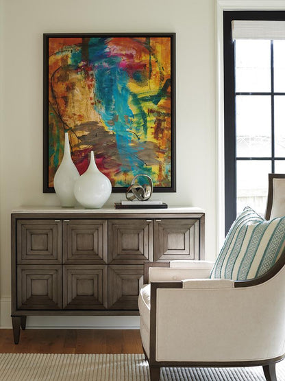 Lexington - Ariana Domaine Four Door Hall Chest In Rich Gray Finish With Silver White Marble Top - 732-972 veiw 2