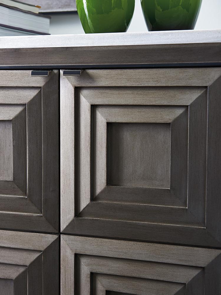 Lexington - Ariana Domaine Four Door Hall Chest In Rich Gray Finish With Silver White Marble Top - 732-972 veiw 5