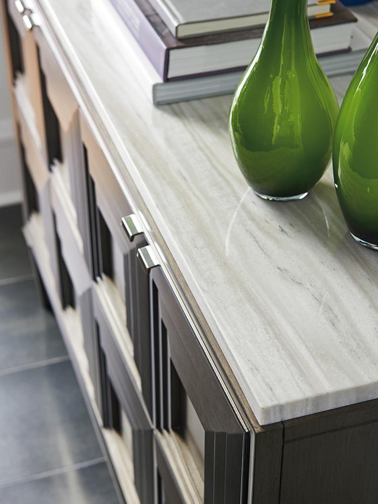 Lexington - Ariana Domaine Four Door Hall Chest In Rich Gray Finish With Silver White Marble Top - 732-972 veiw 6