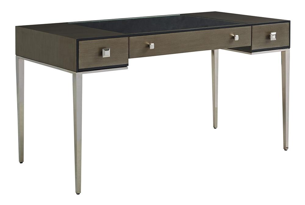 Lexington - Ariana Foreau Writing Desk With Platinum Finished Base And Rich Gray Finish - 732-933C veiw 1