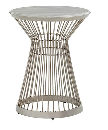 Lexington - Ariana Martini Round Accent Table In Platinum Finish Frame And Silver White Marble Top - 732-950C veiw 1