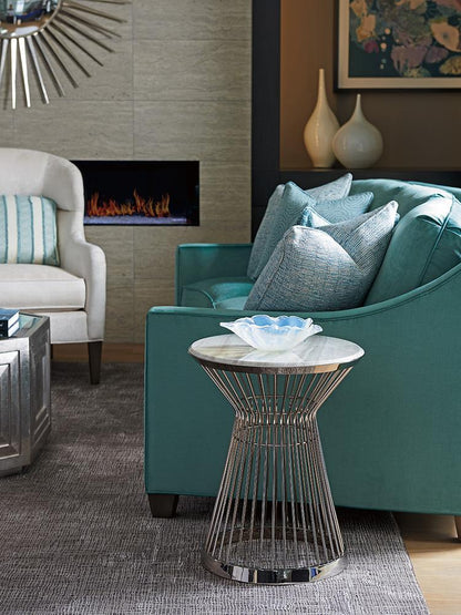 Lexington - Ariana Martini Round Accent Table In Platinum Finish Frame And Silver White Marble Top - 732-950C veiw 2