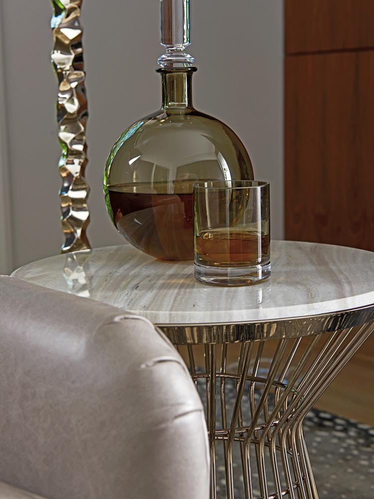 Lexington - Ariana Martini Round Accent Table In Platinum Finish Frame And Silver White Marble Top - 732-950C veiw 4