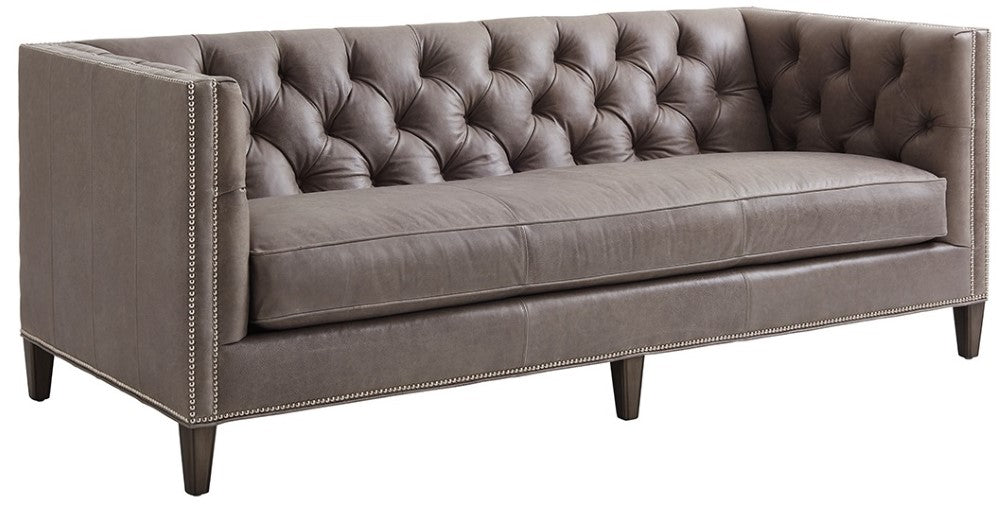 Lexington - Ariana Monaco Leather Sofa Gray - LL7567-33-40 veiw 1