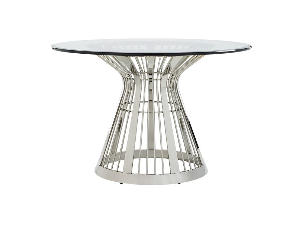 Lexington - Ariana Riviera 48in Round Glass Top Dining Table With Base In Platinum Finish - 732-875-48C veiw 1
