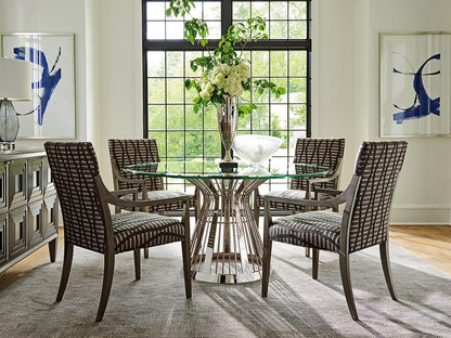Lexington - Ariana Riviera 48in Round Glass Top Dining Table With Base In Platinum Finish - 732-875-48C veiw 5