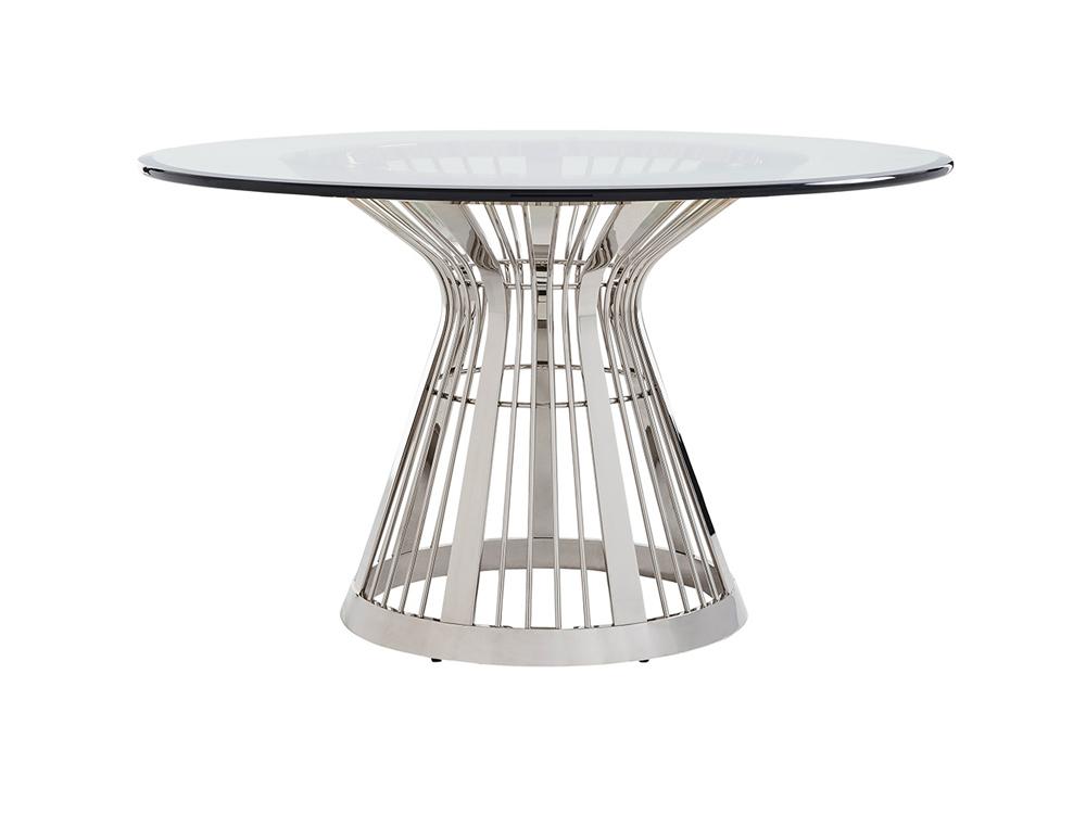 Lexington - Ariana Riviera 54in Round Glass Top Dining Table With Base In Platinum Finish - 732-875-54C veiw 1