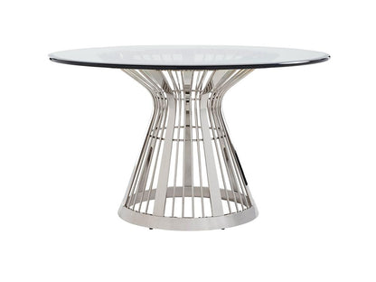 Lexington - Ariana Riviera 54in Round Glass Top Dining Table With Base In Platinum Finish - 732-875-54C veiw 1