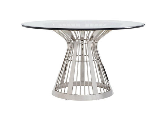 Lexington - Ariana Riviera 54in Round Glass Top Dining Table With Base In Platinum Finish - 732-875-54C veiw 1