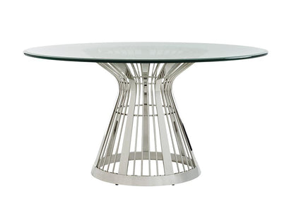 Lexington - Ariana Riviera 60in Round Glass Top Dining Table With Base In Platinum Finish - 732-875-60C veiw 1