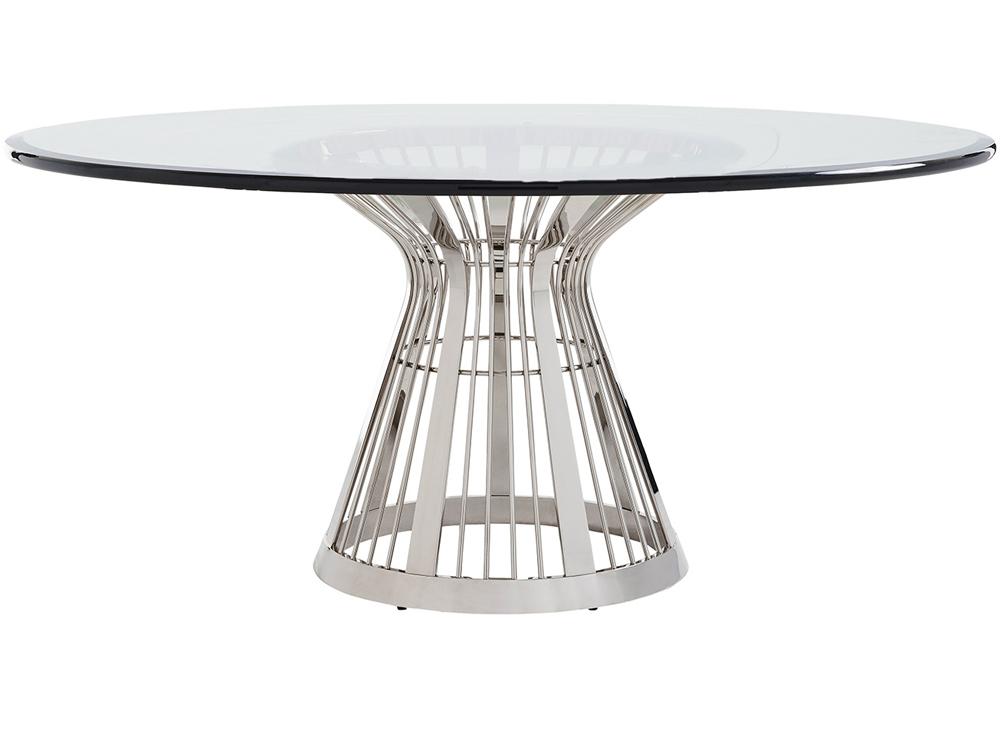 Lexington - Ariana Riviera 72in Round Glass Top Dining Table With Base In Platinum Finish - 732-875-72C veiw 1