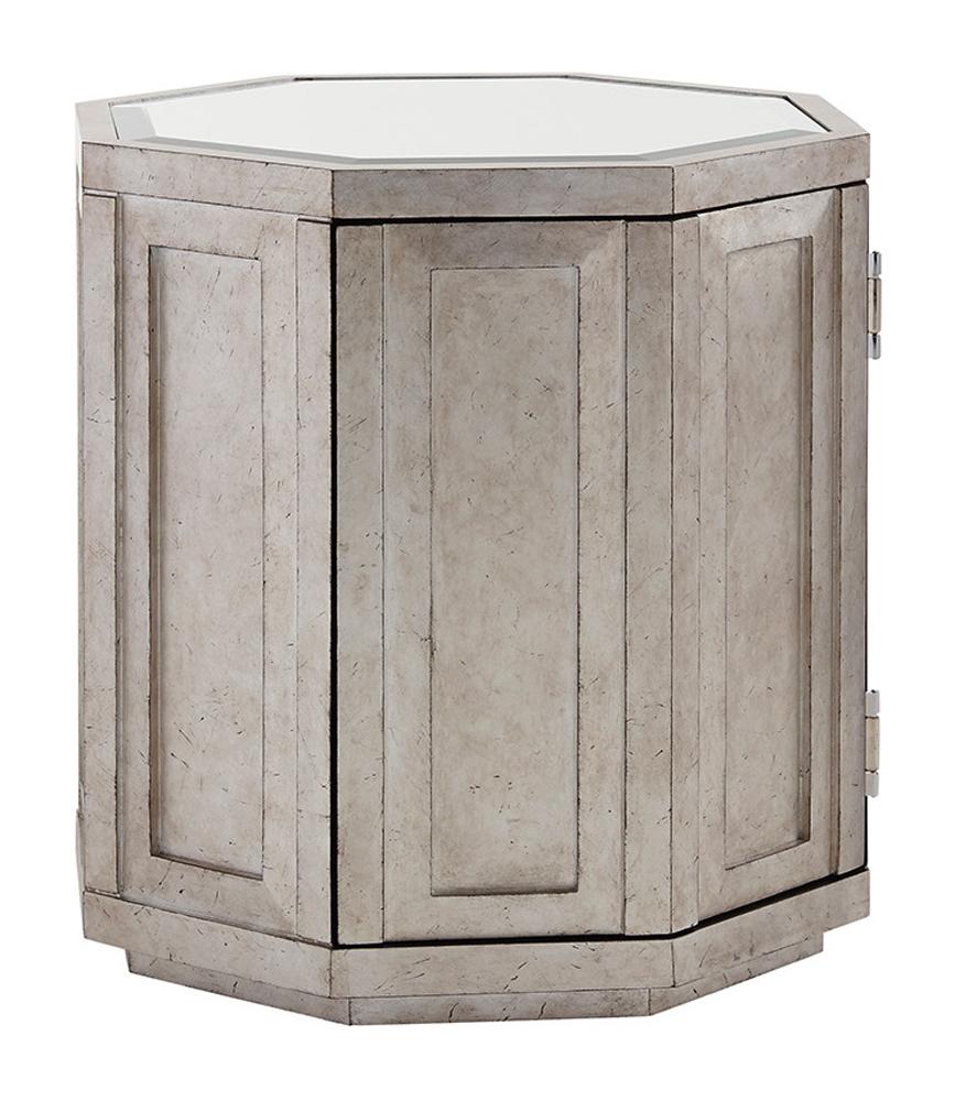 Lexington - Ariana Rochelle Octagonal Storage Table With Mirrored Top And Silver Leaf Finish - 733-957 veiw 1
