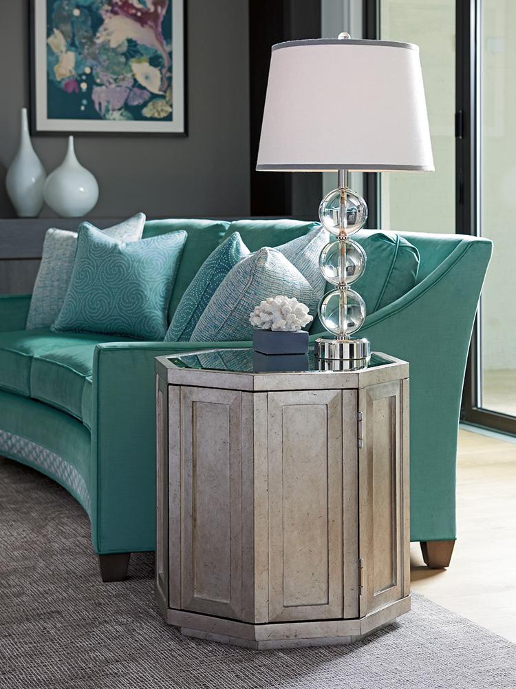 Lexington - Ariana Rochelle Octagonal Storage Table With Mirrored Top And Silver Leaf Finish - 733-957 veiw 4