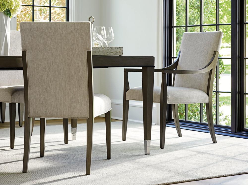Lexington - Ariana Saverne Upholstered Arm Chair In Rich Gray Finish And Silver Gray Fabric - 732-881-01 veiw 4