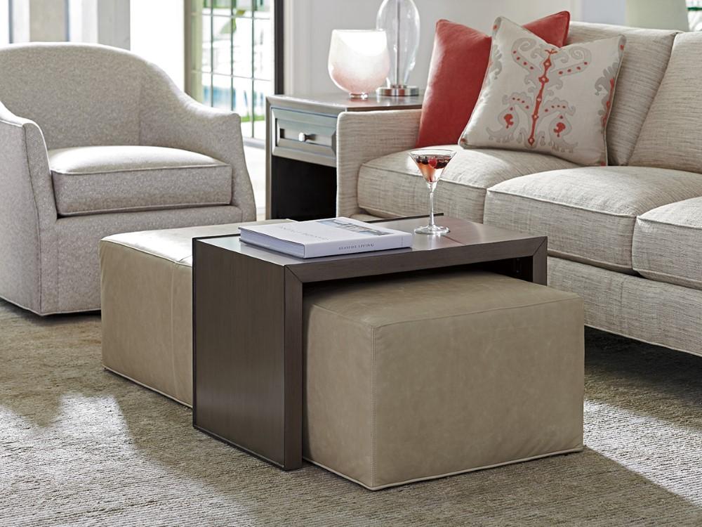 Lexington - Ariana Savona Leather Cocktail Ottoman With Slide - LL1264-25T-40 veiw 2