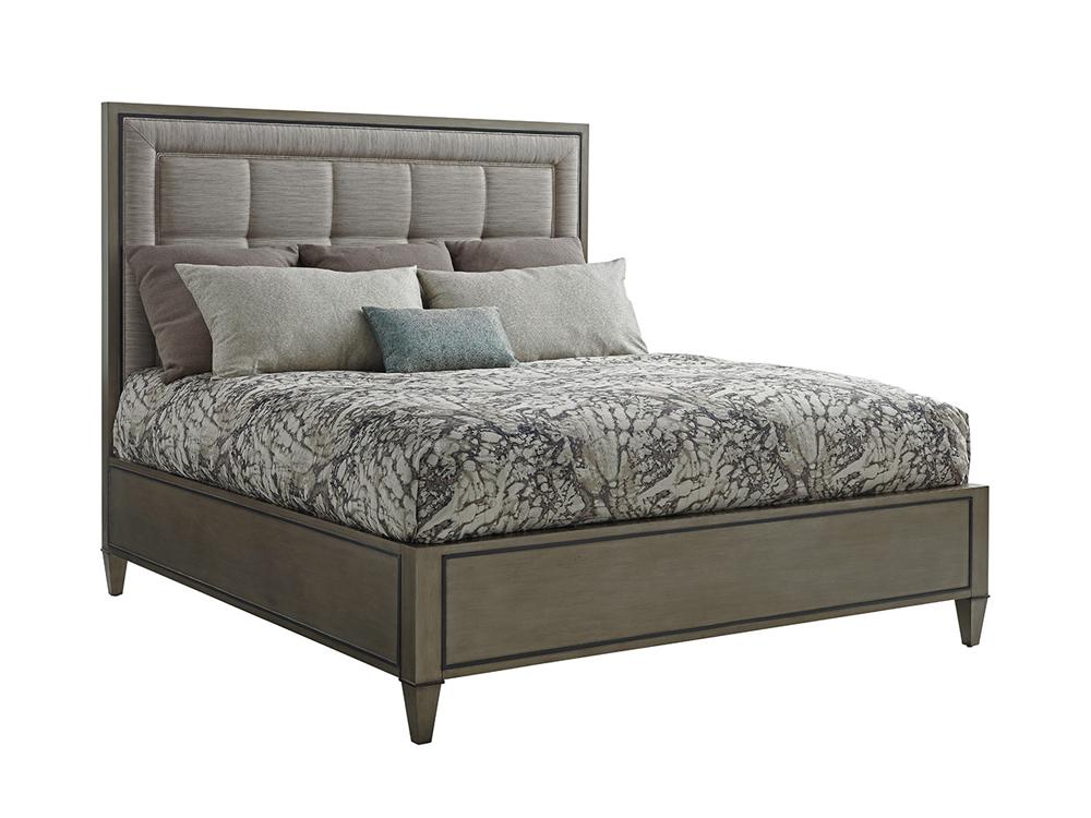 Lexington - Ariana St Tropez California King Panel Bed In Rich Gray Finish And Silver Gray Fabric - 732-135C veiw 1
