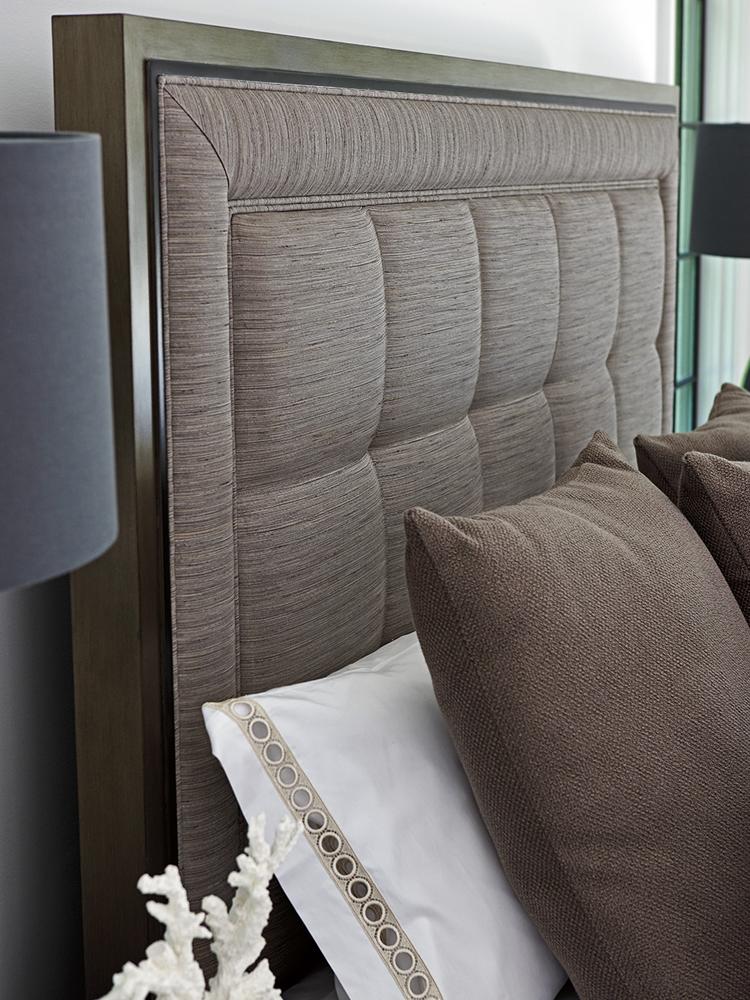 Lexington - Ariana St Tropez California King Panel Bed In Rich Gray Finish And Silver Gray Fabric - 732-135C veiw 2