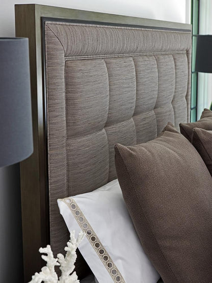 Lexington - Ariana St Tropez California King Panel Bed In Rich Gray Finish And Silver Gray Fabric - 732-135C veiw 2