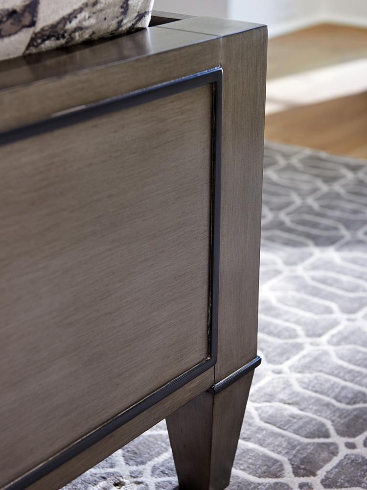 Lexington - Ariana St Tropez California King Panel Bed In Rich Gray Finish And Silver Gray Fabric - 732-135C veiw 3
