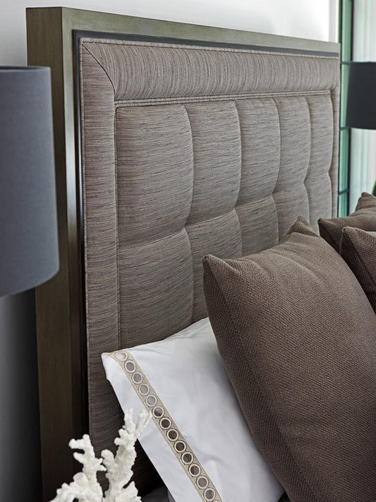 Lexington - Ariana St Tropez Queen Panel Bed In Rich Gray Finish And Silver Gray Fabric - 732-133C veiw 2