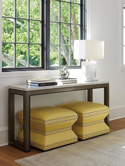 Lexington - Ariana Vernay Rectangular Console Table In Rich Gray Finish With Silver White Marble Top - 732-966 veiw 2