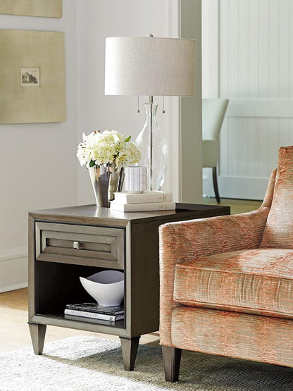 Lexington - Ariana Verona Rectangular One Drawer End Table In Rich Gray Finish - 732-951 veiw 3