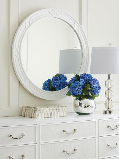 Lexington - Avondale Carreno Round Mirror, Alabaster - 415-201 veiw 2