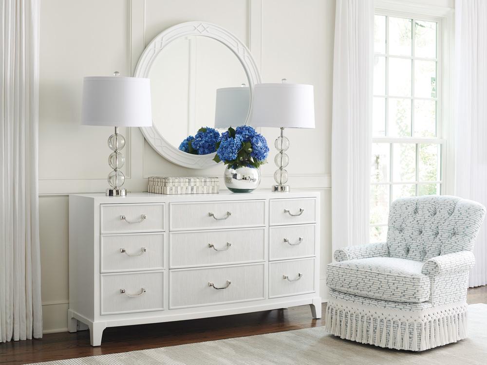 Lexington - Avondale Carreno Round Mirror, Alabaster - 415-201 veiw 3