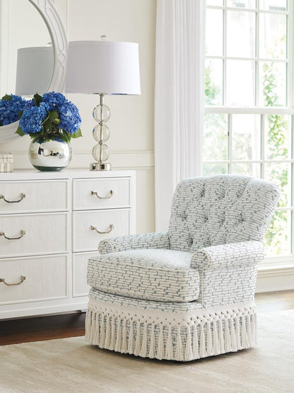 Lexington - Avondale Kempton Swivel Chair, Blue/Iwhite - 7627-11SW-40 veiw 3