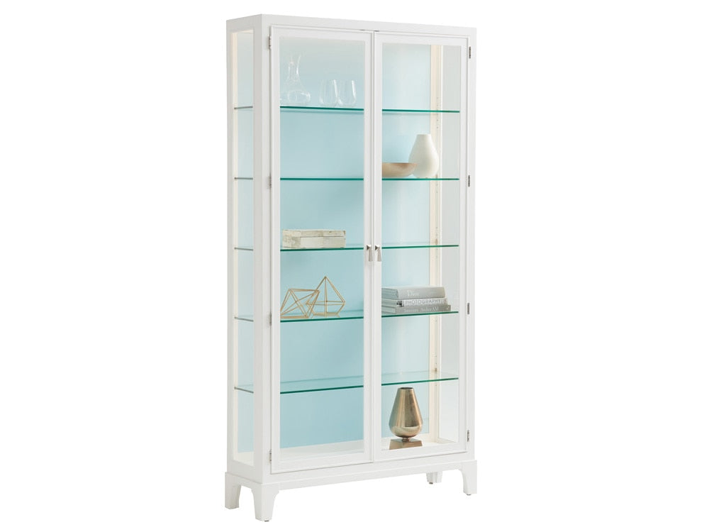 Lexington - Avondale Lakeshore Curio Sky Blue Back Panel, Alabaster - 415-864-LB veiw 1