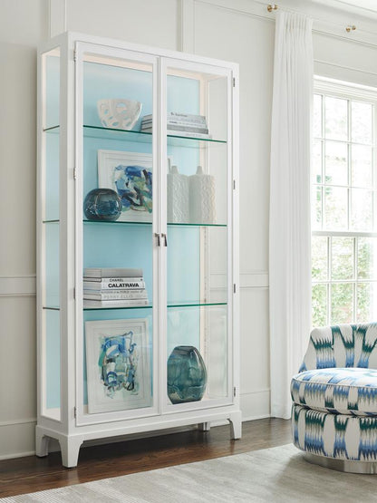 Lexington - Avondale Lakeshore Curio Sky Blue Back Panel, Alabaster - 415-864-LB veiw 2