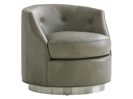 Lexington - Avondale Piper Leather Swivel Chair, Brushed Pewter - LL7238-11SW-40 veiw 1
