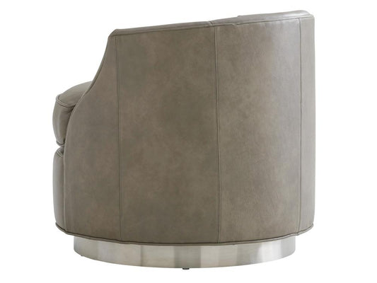 Lexington - Avondale Piper Leather Swivel Chair, Brushed Pewter - LL7238-11SW-40 veiw 2