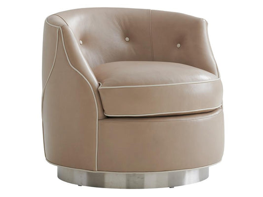 Lexington - Avondale Roberston Leather Swivel Chair, Brushed Pewter - LL7239-11SW-40 veiw 1