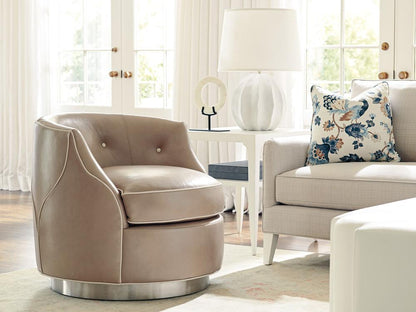 Lexington - Avondale Roberston Leather Swivel Chair, Brushed Pewter - LL7239-11SW-40 veiw 3