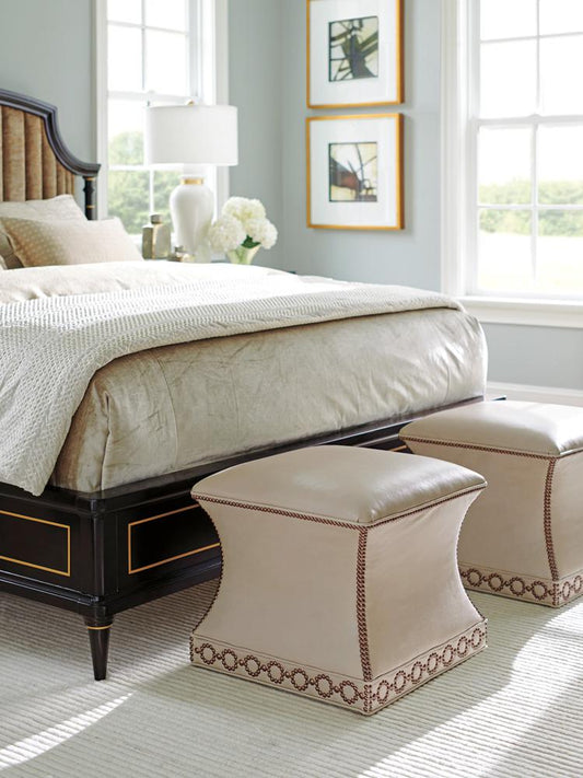 Lexington - Carlyle Merino Leather Ottoman, Tan - LL1844-25-40 veiw 2
