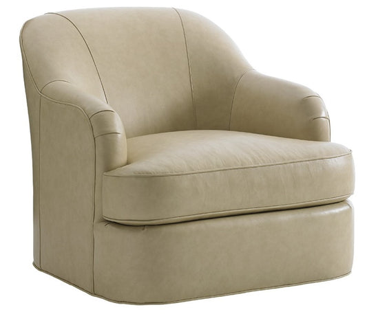 Lexington - Laurel Canyon Alta Vista Leather Swivel Chair Ivory - LL7710-11SW-40 veiw 1