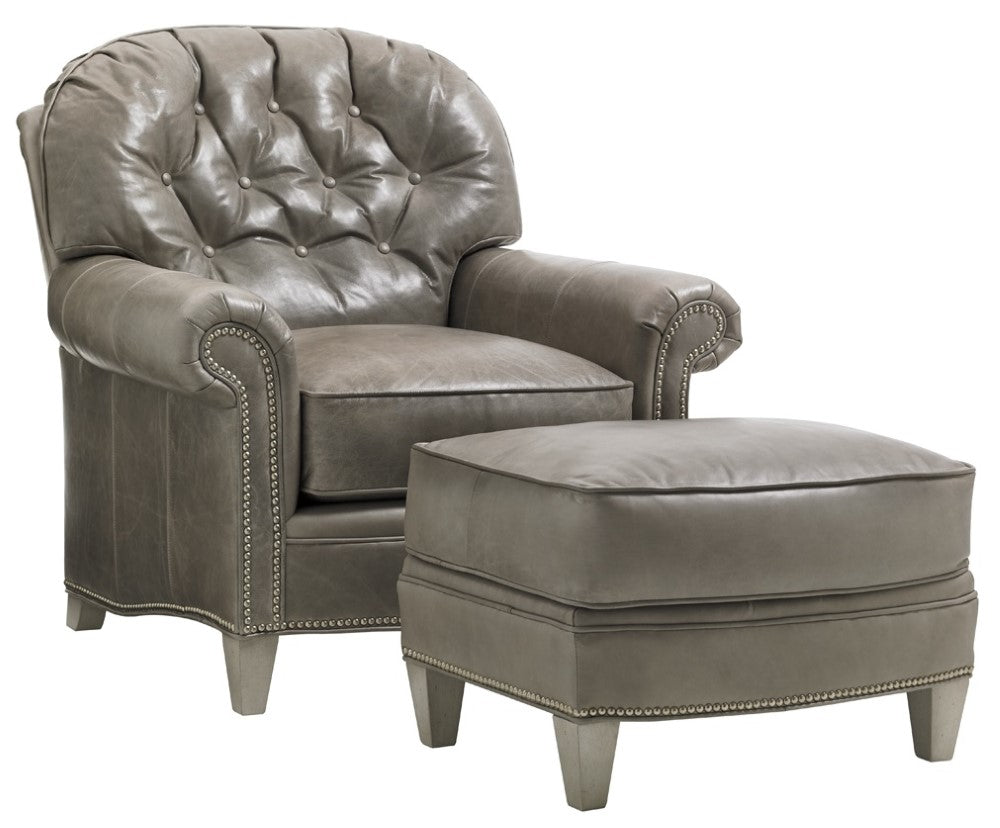 Lexington - Oyster Bay Bayville Leather Ottoman - LL7935-44-40 veiw 3