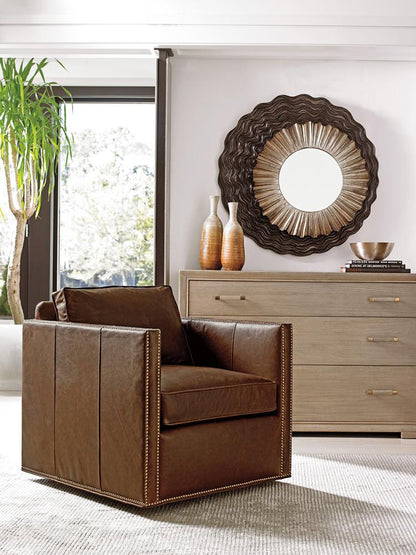 Lexington - Shadow Play Hinsdale Leather Swivel Chair, Brown - LL7607-11SW-40 veiw 3