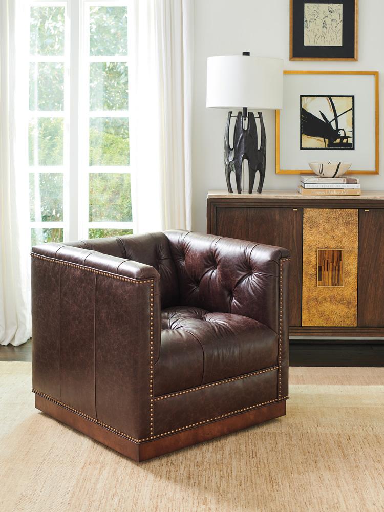 Lexington - Silverado Fremont Leather Swivel Chair, Umbria - LL7946-11SW-40 veiw 3