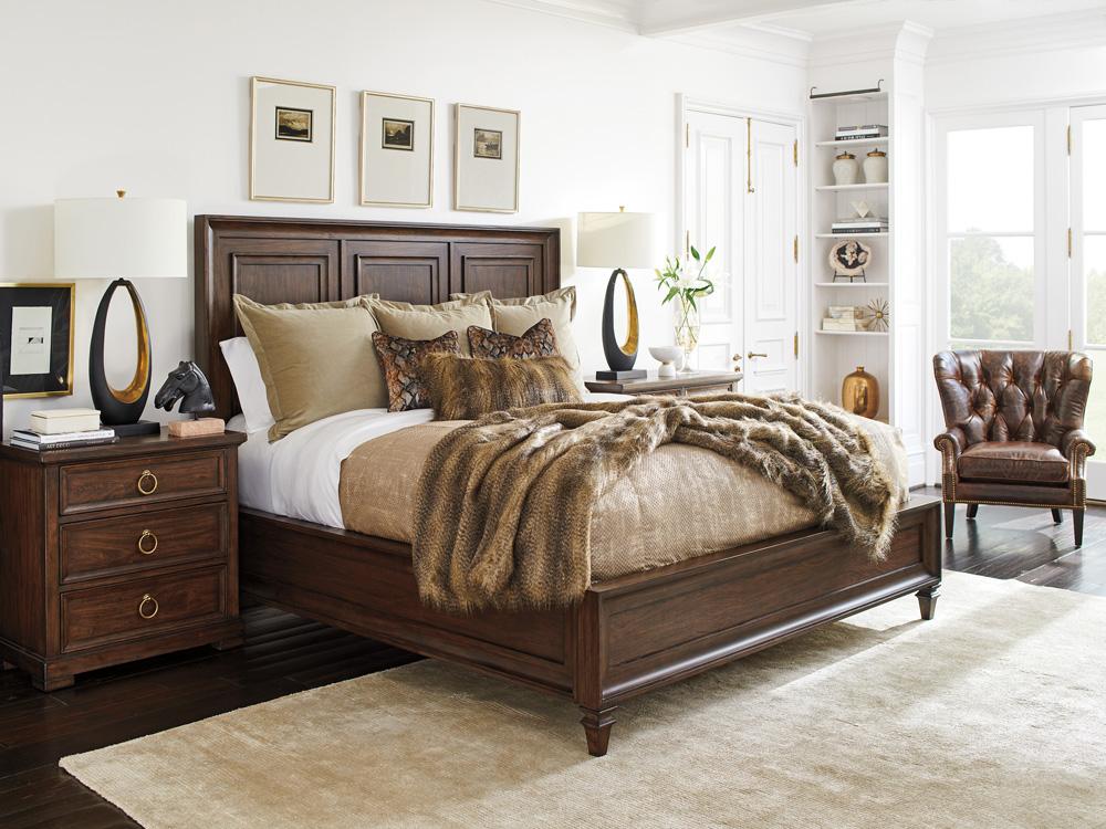 Lexington - Silverado Walnut Creek Wood Panel Bed 6/6 King, Montecito - 740-134C veiw 3